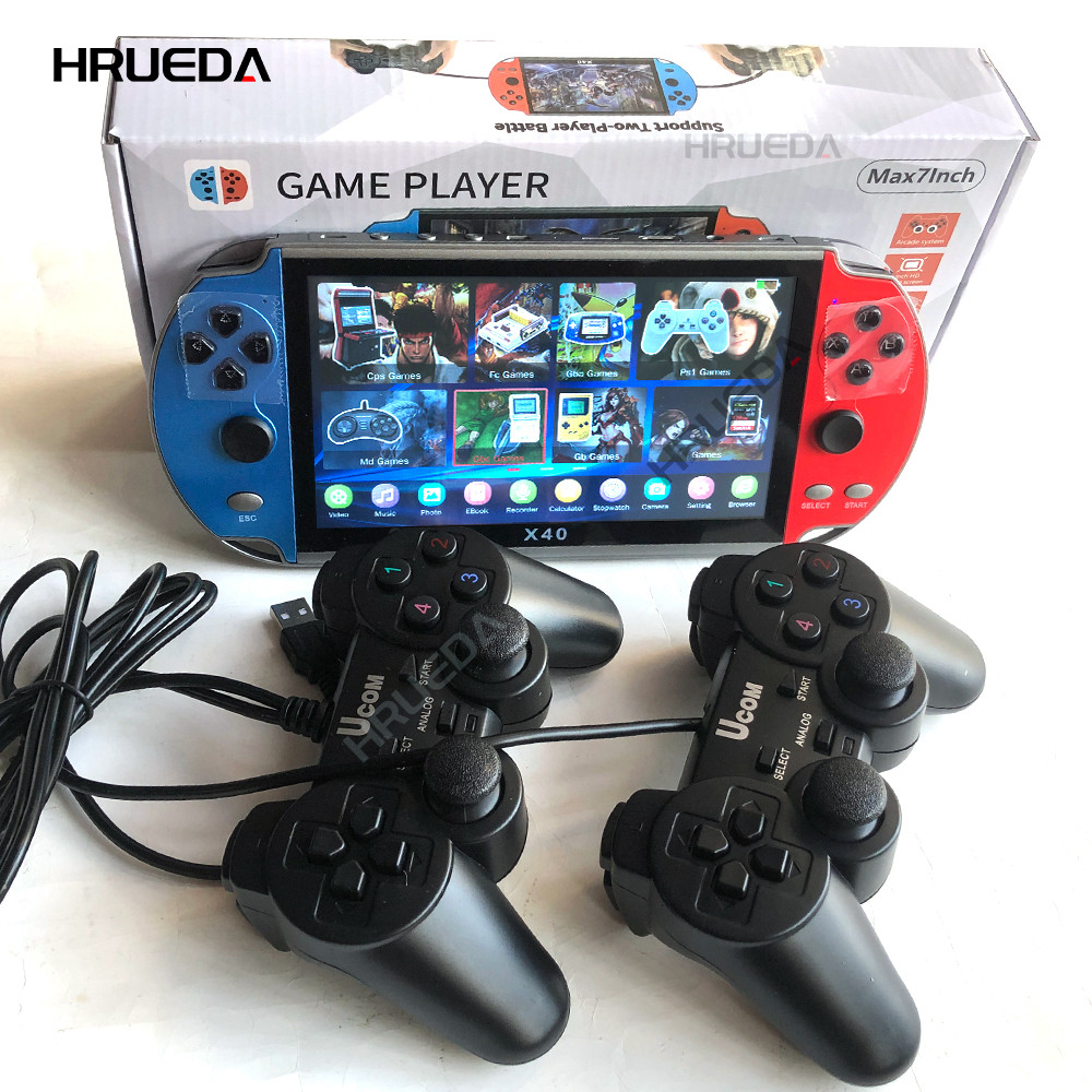X40 Handheld Game Console 7.1 Inch Built-in 16G Double Rocker Portable FC Retro PSP Double Video