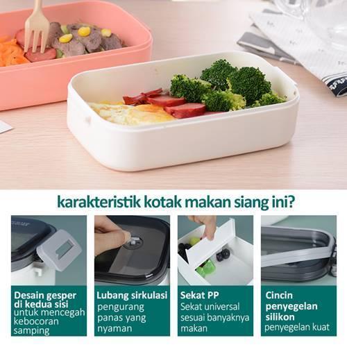 ECENTIO KOTAK MAKAN SIANG SINGLE DOUBLE LAYER LUNCH BOX