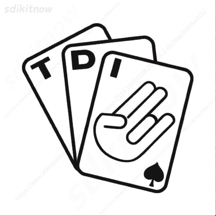 Fashion Poker Card Car Sticker Window TDI Sports Decal Styling For Volkswagen VW Polo Golf Jetta