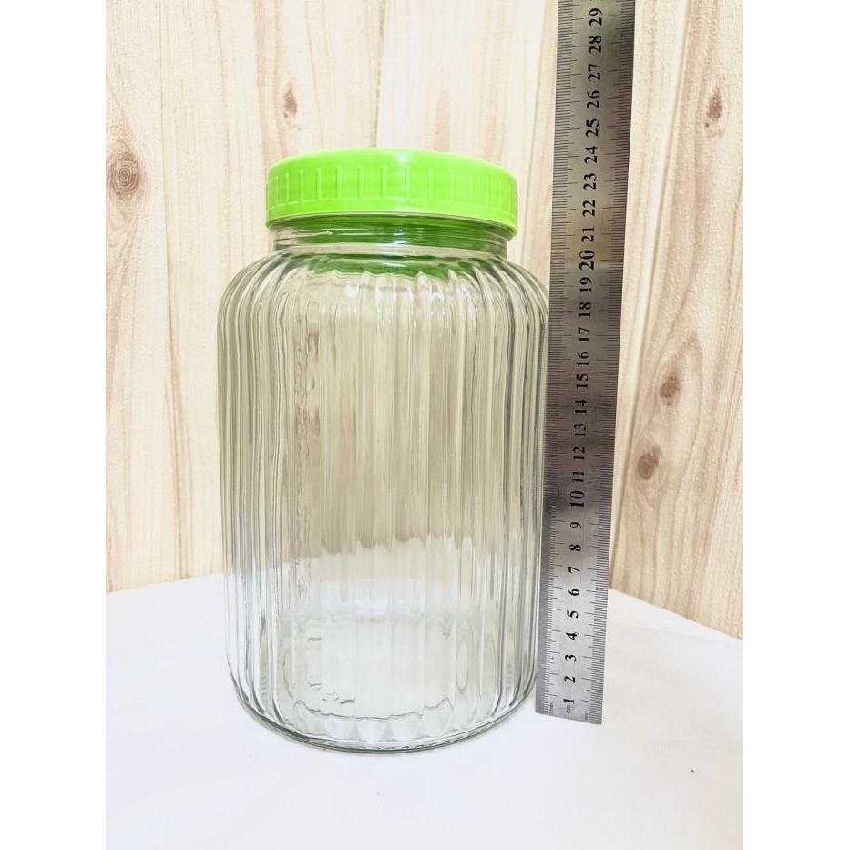 Thebest- Toples Kaca Kedaung 4000ml/ Toples Kaca Kedap Udara 4 Liter/Toples Kue
