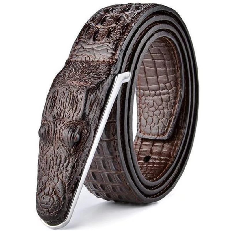 Luxury Leather Designer Men's Belt Crocodile Skin Belt Genuine Leather Alligator Strap Crocodile