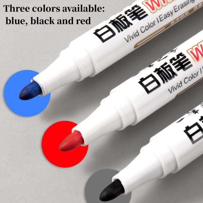 Spidol Whiteboard Marker Papan Tulis Putih Bisa Dapat Dihapus Warna Hitam Biru Merah