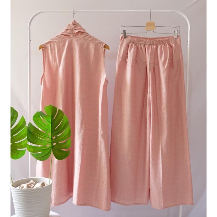 One Set Batik Doby Modern/Setelan Celana Panjang Batik/Set Batik Kulot