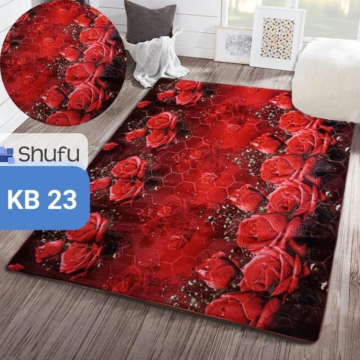 Karpet Lantai Premium Ukuran 190x220 Motif Bunga Karpet Malaysia Karpet Lantai Karpet Bulu Karpet