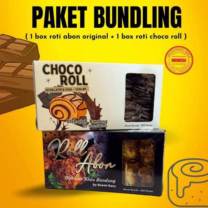 "New" 2Box / Roti Gulung Cokelat + Roti Gulung Abon Original Manis Cemilan Kering