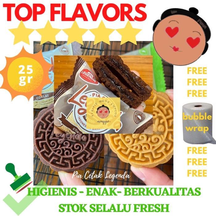 "New" (ISI 10) PIA CETAK LEGENDA MINI MOONCAKE KUE BULAN ISIAN COKELAT KACANG HIJAU PANDAN