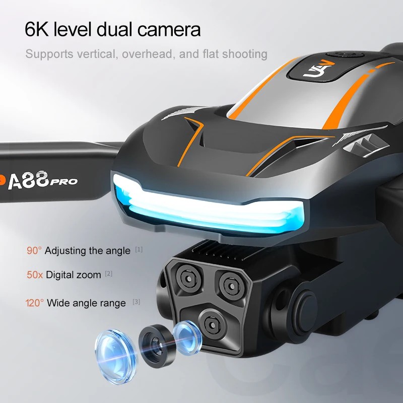 A88 Pro Drone Professional Aerial Photography Three-Camera Omnidirectional Obstacle Avoidance