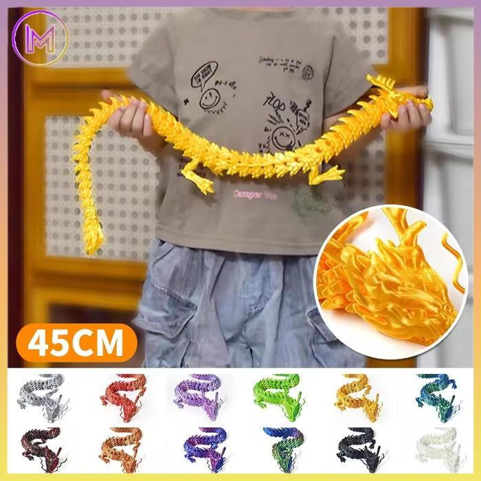 Ornamen Patung Cetak 3D/Ornamen Naga Batu Permata Kristal/Naga Simulasi Dapat Digerakkan