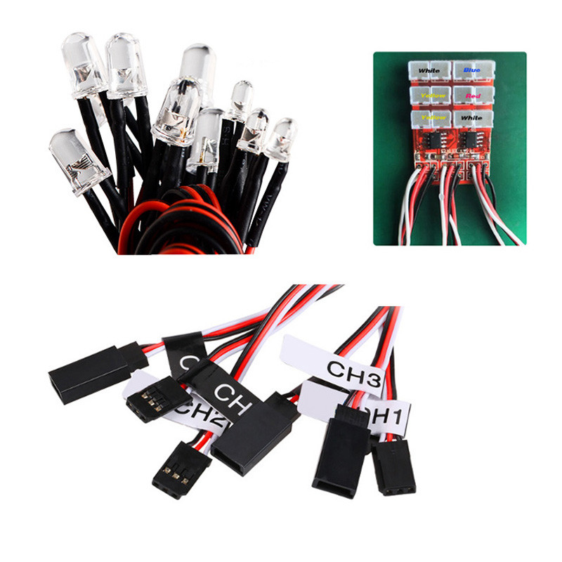 Rc 12 LED Lighting System Kit Smart Simulation Lights 1/10 Drift On Road RC Car Yokomo Tamiya Hop-up