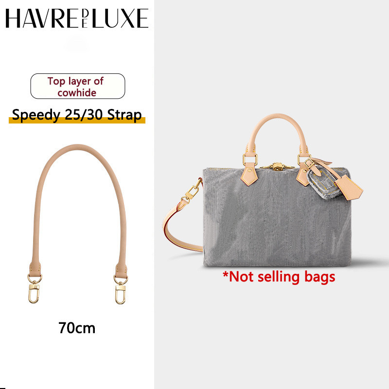 Cowhide leather shoulder strap for lv speedy30 soft replacement bag strap bag insert modification