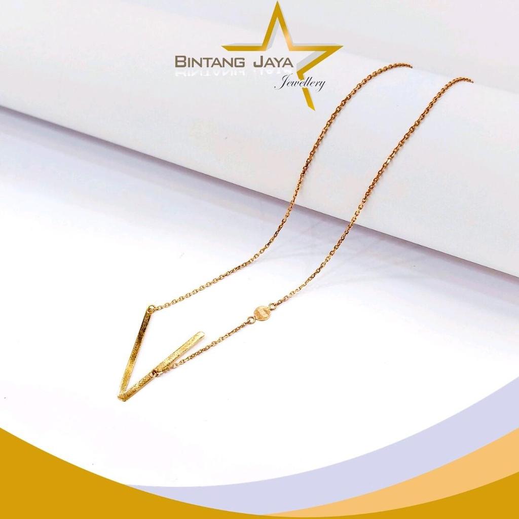 Kalung Emas Asli Asli Rantai Huruf V Rosegold - Kadar 17K - Berat 1,96gr - Simpel tapi tetap menarik