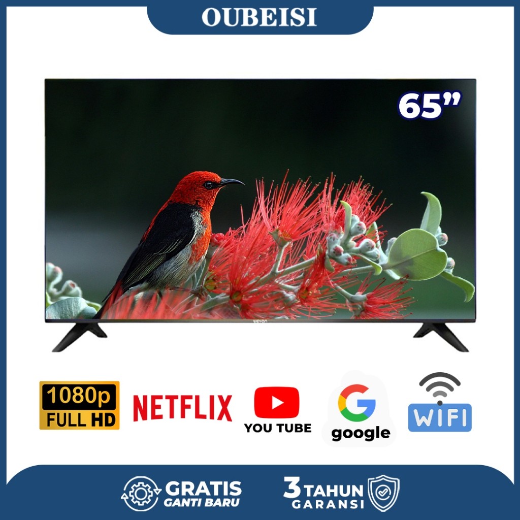 OUBEISI TV Sakura TV LED 43/50/55/65 inch Smart Android TV Digital 4K UHD