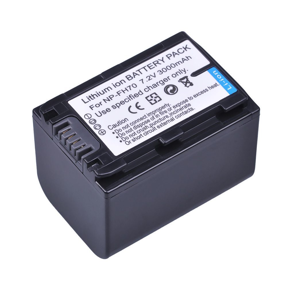 2Pcs 3000mAh NP-FH70 NP FH70 Battery+USB Dual Charger for Sony NP-FH30 NP-FH40 NP-FH60 NP- HDR-XR