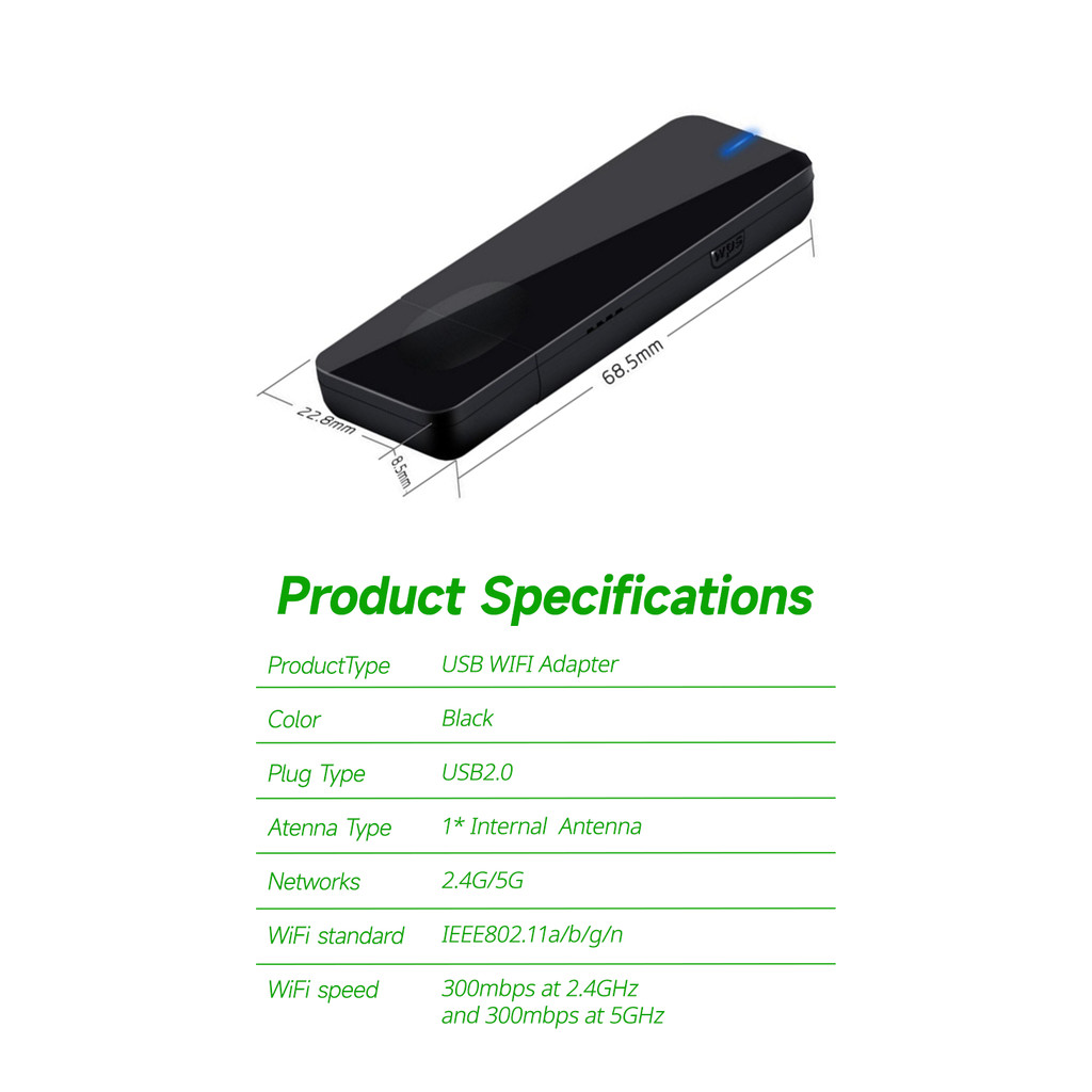 Kali Linux Wi-Fi Adapter RT5572 Chipset Dual Band 300Mbps Wireless USB WiFi Adapter Network Card