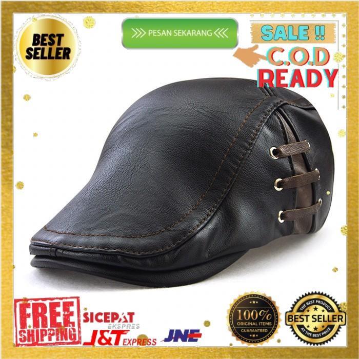 Topi Kulit Pria Model Copet Pelukis Bassis Topi Kodok Tk04 Import 64 Best Seller