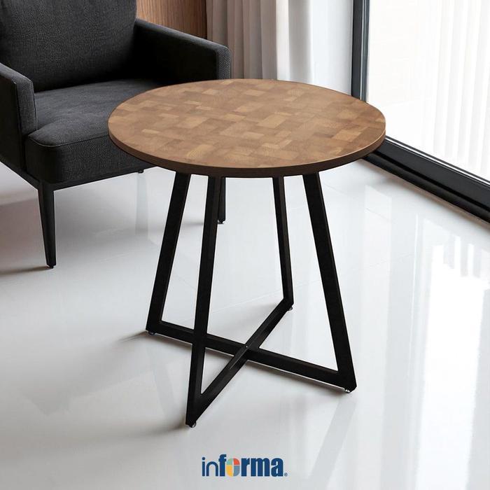 Informa Manford X Meja Tamu 70 cm - Cokelat Meja Samping Kopi Kecil Ruang Tamu Meja Baca Sudut Sofa