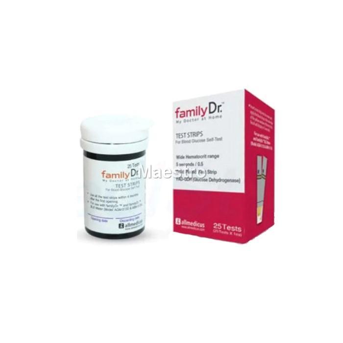 STRIP GULA DARAH FAMILY DR ISI 25 STIK FAMILYDR TES CEK GLUKOSA GDS