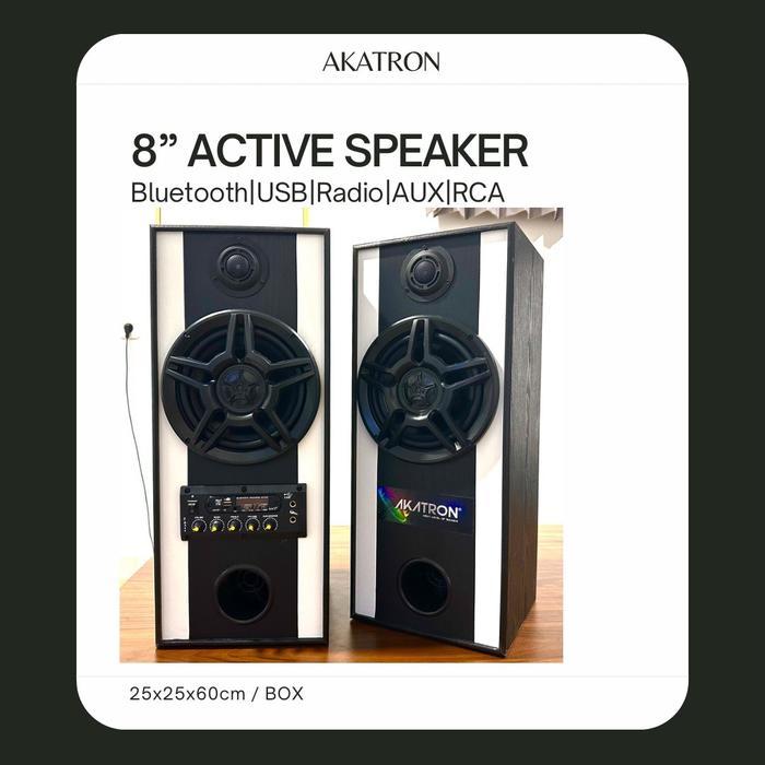 Akatron Bt-8005 - Sound Aktif Bluetooth 8 Inch Karaoke Speaker Subwoofer - Salon Super Full Bass