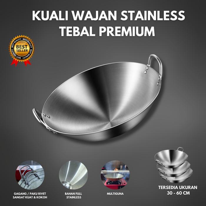 Wajan Stainless steel, Anti Karat dan Lengket/wajan Kitchenware/Wajan penggorengan stainless steel