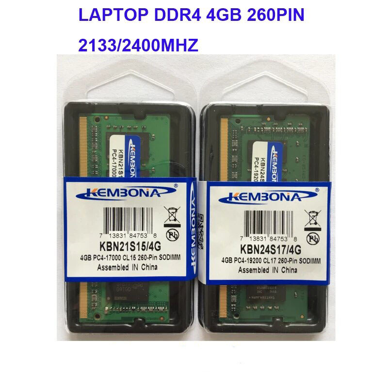 Kembona Laptop DDR4 4GB 8GB 16GB 4G 8G 16G RAM Memory 2133mhz 2400mhz 2666mhz 3200mhz Memoria