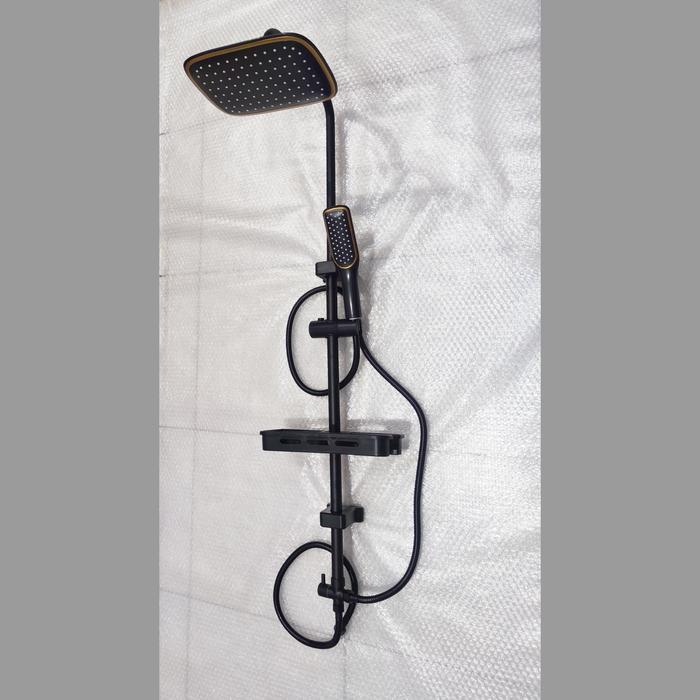 Paloma - Shower Tiang Set Coulomn Minimalis Hitam Oval Black
