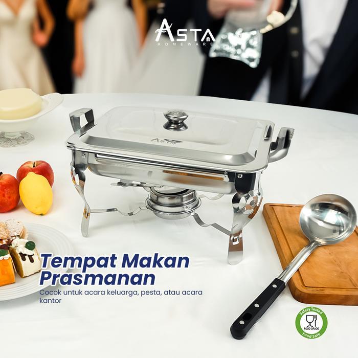 Asta Wadah Makanan Stainless Steel Panci Prasmanan Chafing Dish Dengan Pemanas Kitchenware