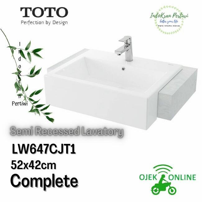 Wastafel TOTO LW647CJT1 (Complete/Semi Recessed Lavatory) /Wastafel Meja TOTO LW647CJT1 Semi/Ojek