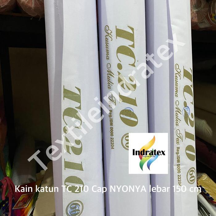 ( per 1 roll ) kain katun putih polos TC 210 NYONYA gulung lebar 150 cm isi 54 meter bahan atasan