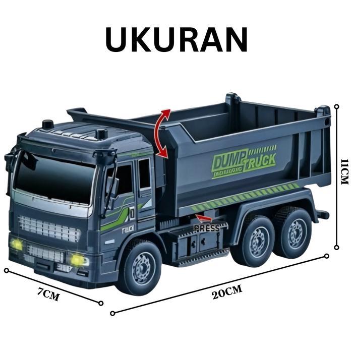 Mainan Anak Rc Dump Truck 1/30 Mainan Mobil Truck / Remote Control Lampu Bak