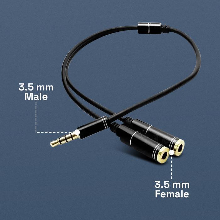 Kabel Aux Audio 35Mm Male Ke 2 Female Jack Hifi Konektor Untuk Headphone Speaker Pc Laptop