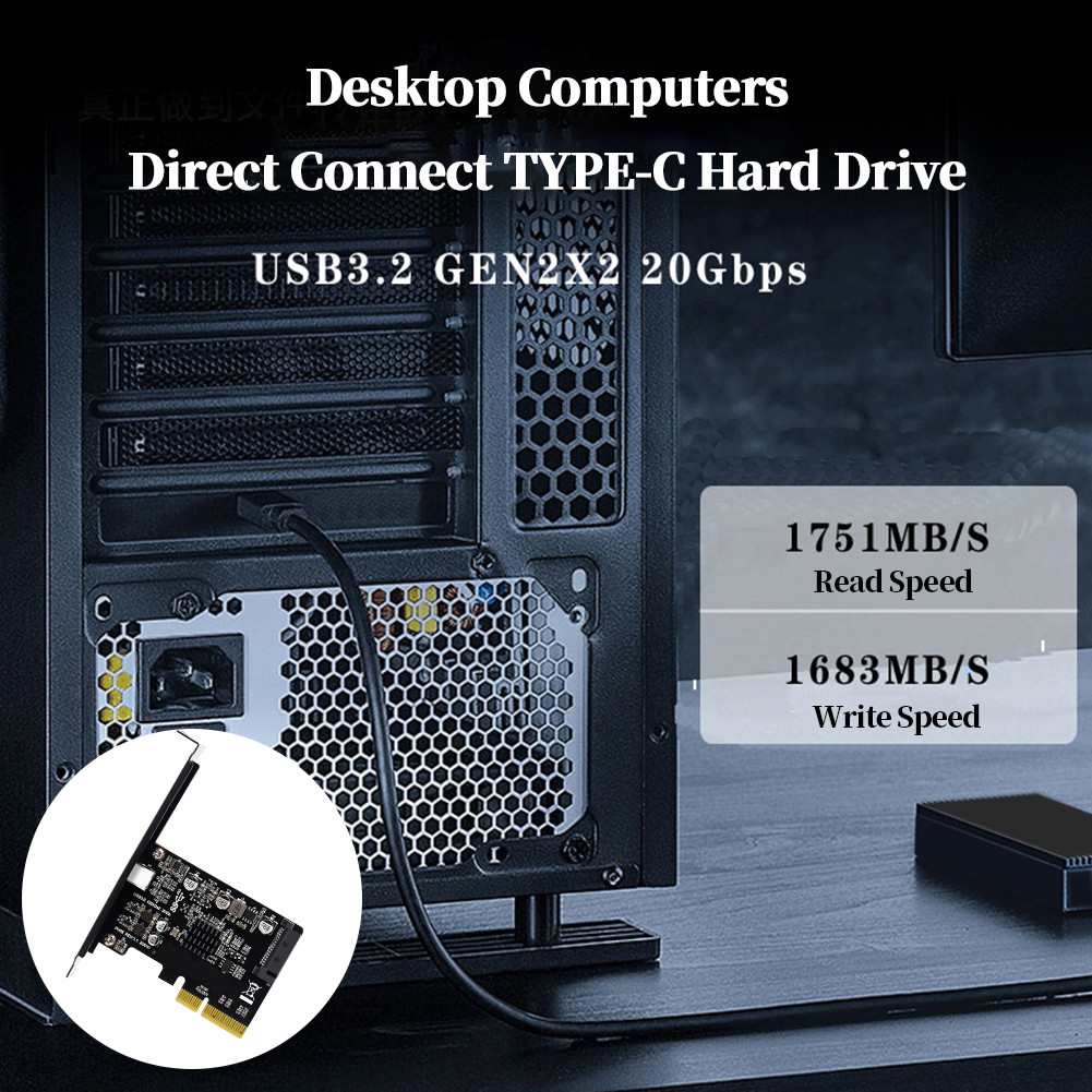 USB PCIE Card Type C PCI-Express To USB 3.2 Gen 2 20Gbps PCI Express Expansion Card To USB3.2 Gen2