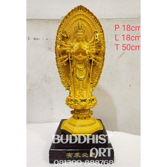 Patung Dewi kwan im tangan seribu chinso kwanim / chian sou 19 inch