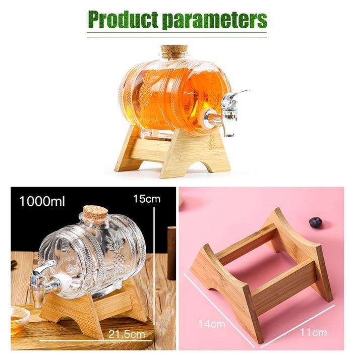 NIHONMART Dispenser Kulkas Mini 1L Glass Dispenser Air Minum Jus / Dispenser Toples Kaca Kran / Cold