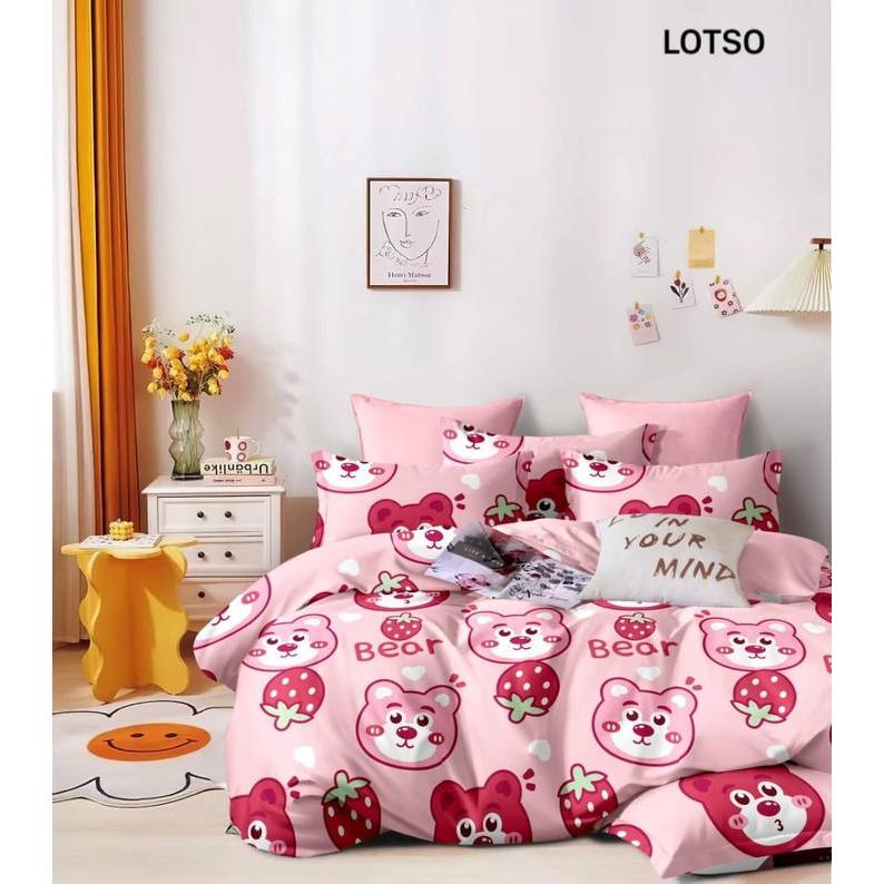 "New" Sprei Motif Bunga Bonita No 1 Ukuran 180X200 Set Sarung Bantal dan Guling Seprei Bahan Kain