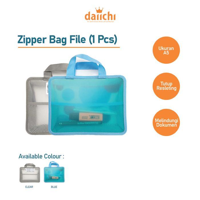 Map Plastik Resleting Zipper File A5 Daiichi Pop