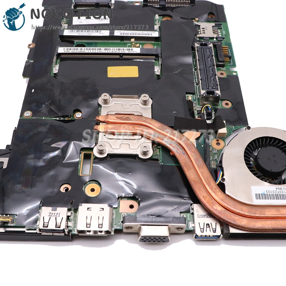 NOKOTION For Lenovo ThinkPad X220 X220I Laptop Motherboard I7-2640M CPU DDR3 WIth Heatsink 04Y1834