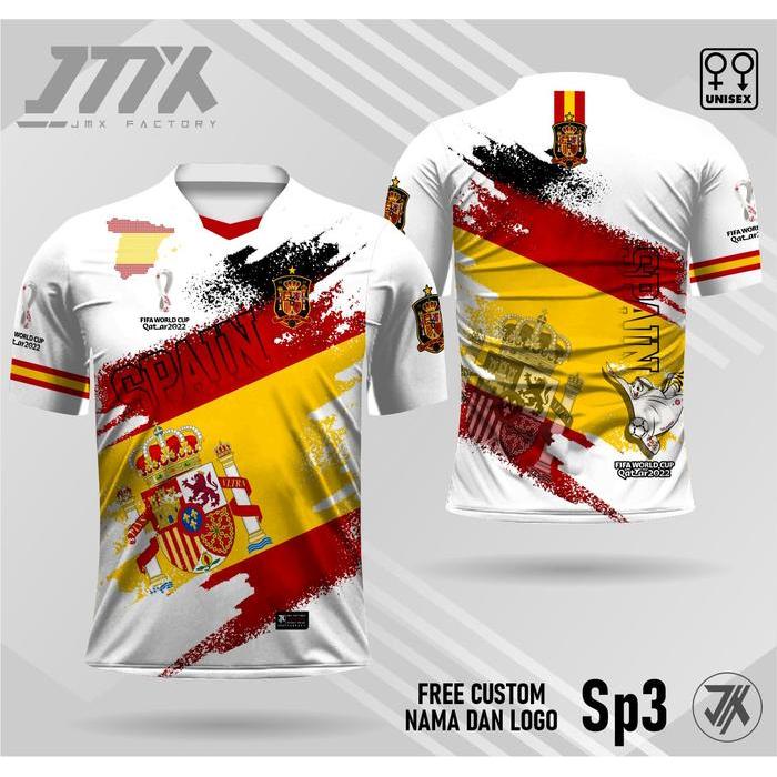 Premium jersey spanyol piala dunia qatar 2022 kaos spain lengan pendek