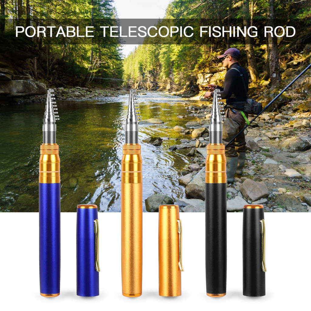 Outdoor Portable Mini Pen Fishing Rod Telescopic Pocket Pen Fishing Rod Mini Fishing Pole Fishing Ac