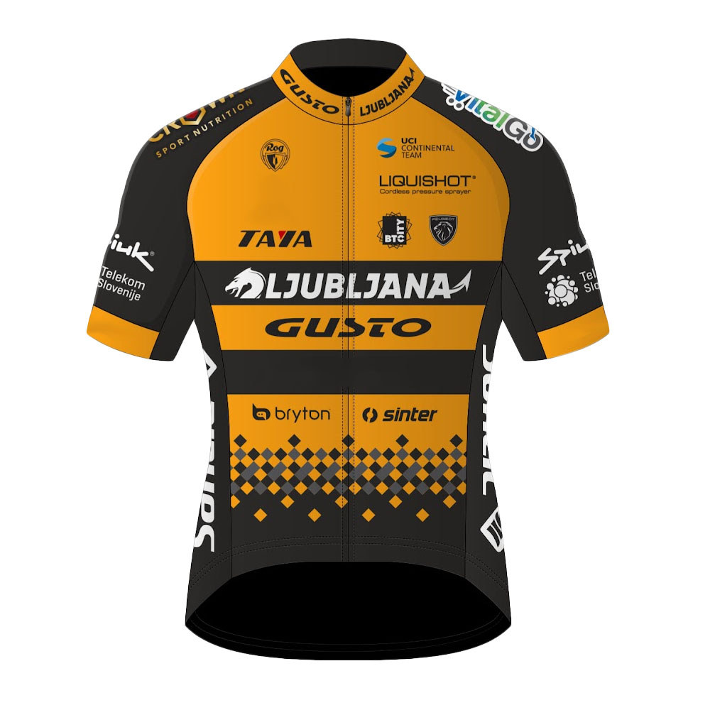 Ljubljana Gusto Team 2023 Cycling Set Men Short Sleeve Slovenia Clothing Orange Road Bike Shirts Sui