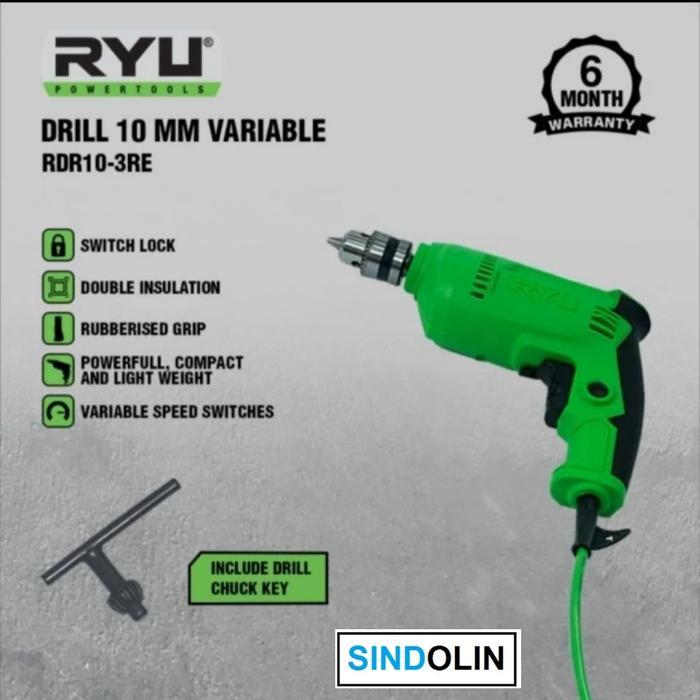 Mesin Bor Listrik 10Mm Ryu Rdr10-3Re Rdr 10 3Re 3 Re