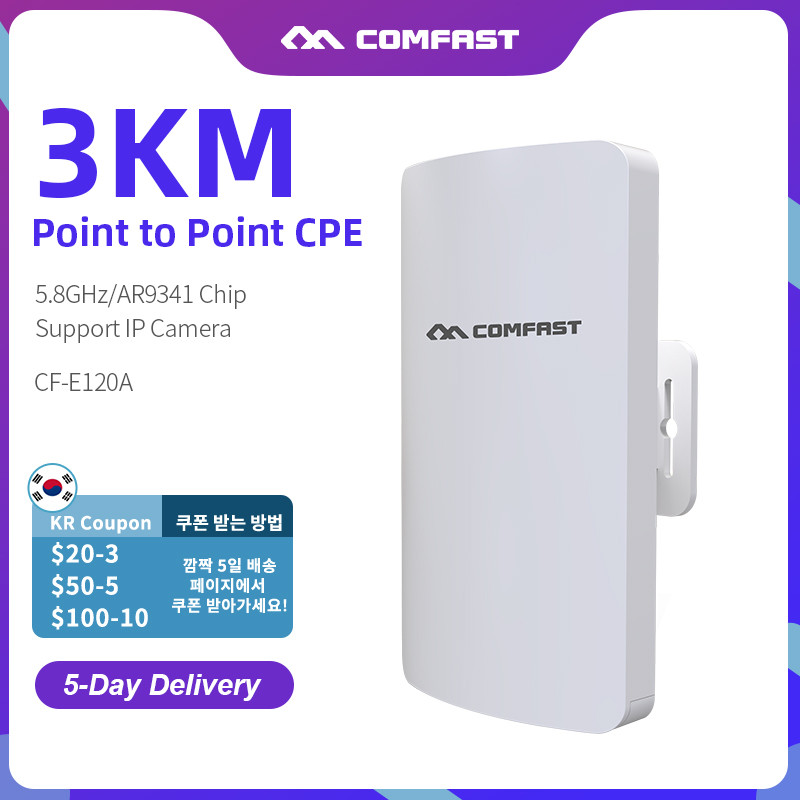 PROMO   COMFATS 1-3KM Long Range Outdoor Wireless CPE WiFi Router 5.8GHz 300Mbps Outdoor CPE Bridge 