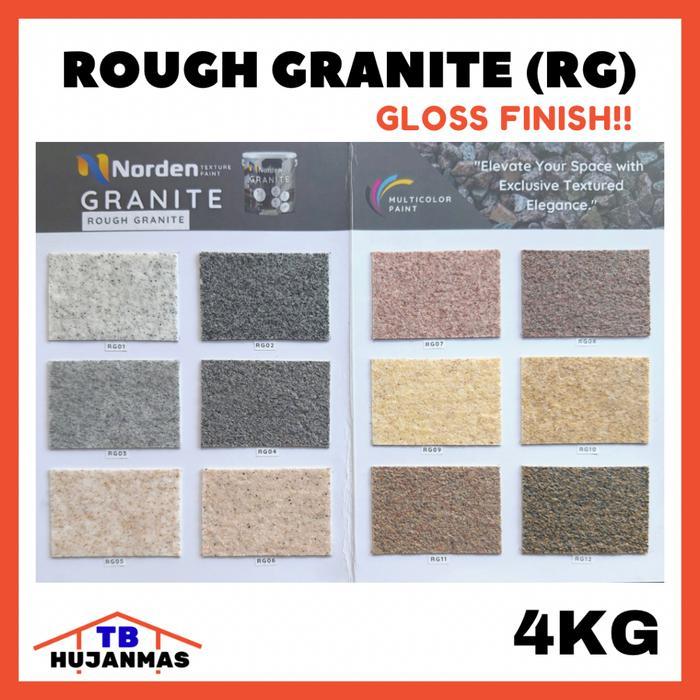 NORDEN Cat Tembok Teksture Tipe Rough Granite (RG) 4 Kg Halaman 1 RG01 - RG06 Cat Dinding Motif Batu