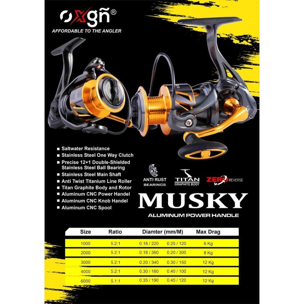Reel SPINNING OXGN MUSKY SALTWATER GAME