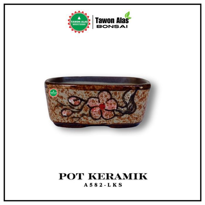 Pesona_Mimin Pot Keramik Bonsai Mame Shito Mini Kecil Small Kotak Segi Empat