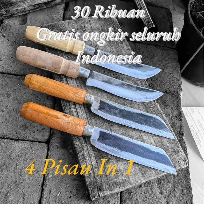 Paket Pisau Dapur Baja Set 4 in 1 Knife Kitchenware