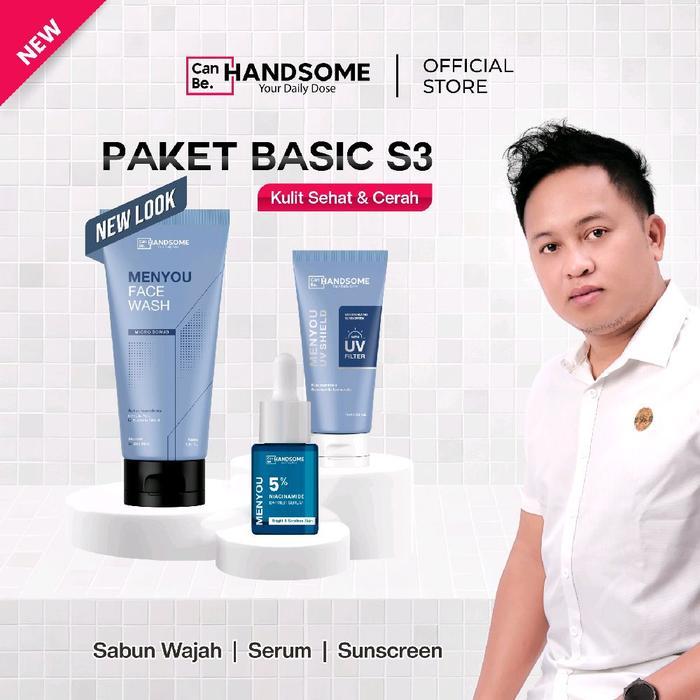 Paket Basic S3 (Sabun,serum,sunscreen) by Canbe Handsome