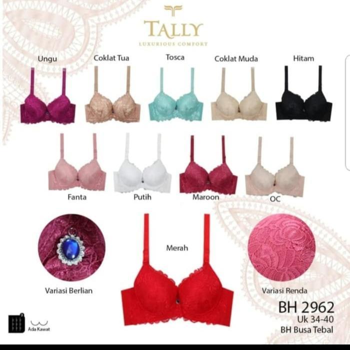 Bra Push Up Tally 2962 Busa Tebal dan Full Cup Besar Muat hingga Cup B