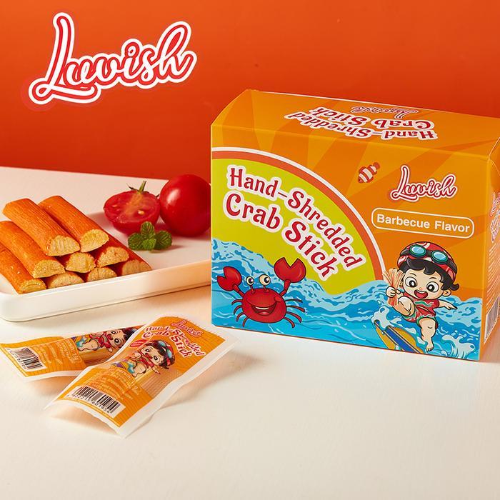 "New" LUVISH CRAB STICK BARBECUE FLAVOR CRAB STICK SPICY FLAVOR CRAB STICK ANEKA RASA Food Snack