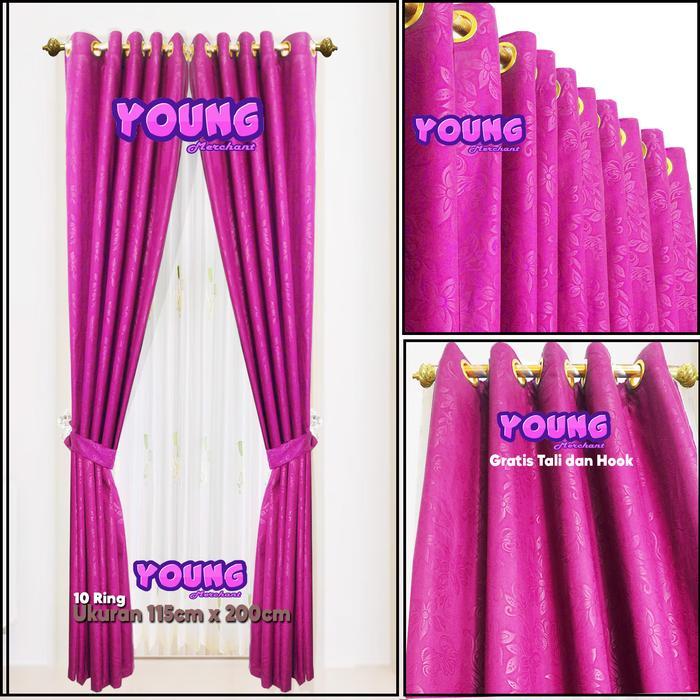 PROMO gorden PINTU jendela MINIMALIS EMBOS PINK FANTA Tali gorden jendela tirai outdoor
