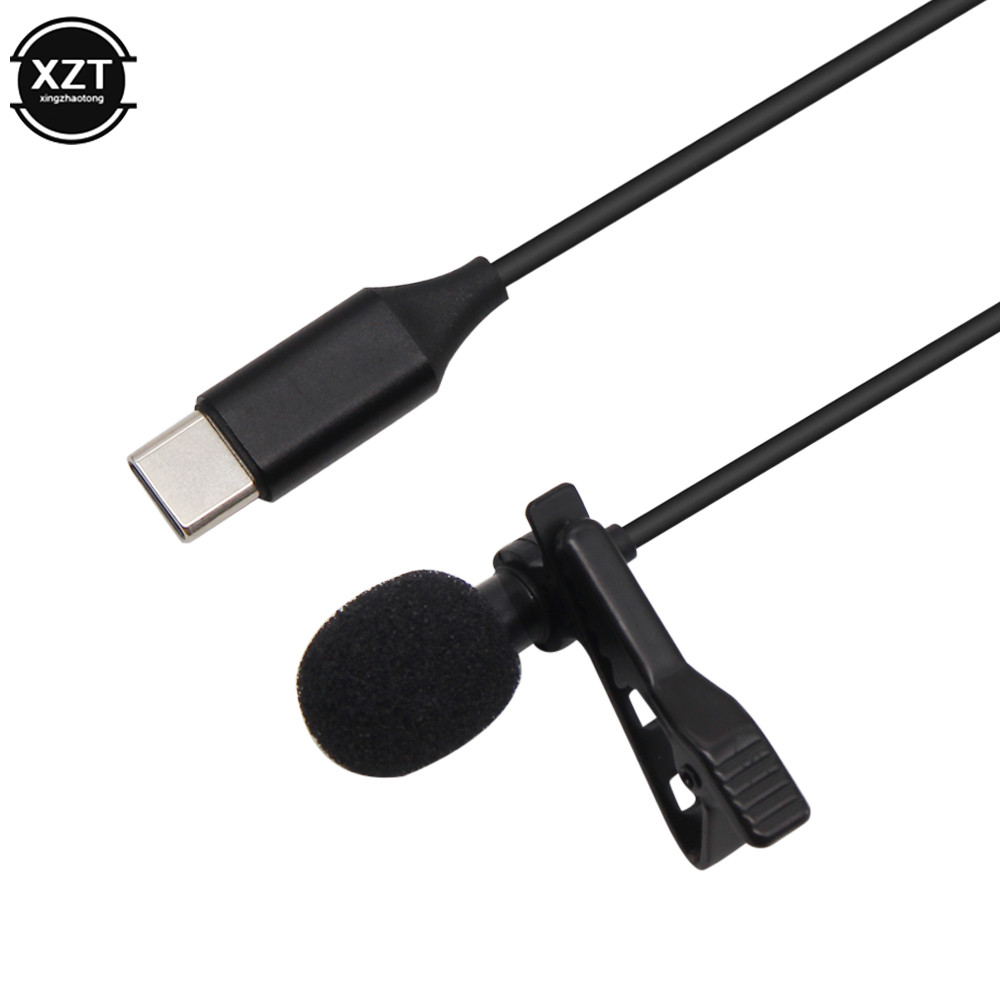 Mini Microphone USB C Mic Type-C Mic Lapel Clip-on Condenser Audio Recording For  P20 P30